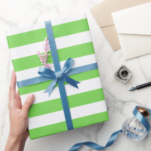 Striped Grass Green Colour Wrapping Paper