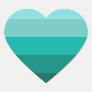 Striped Green Colours Heart Sticker