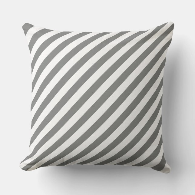 Striped Grey and White Cushion (Front)