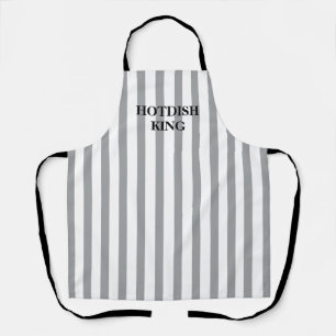 Striped Grey Hotdish King All-Over Print Apron