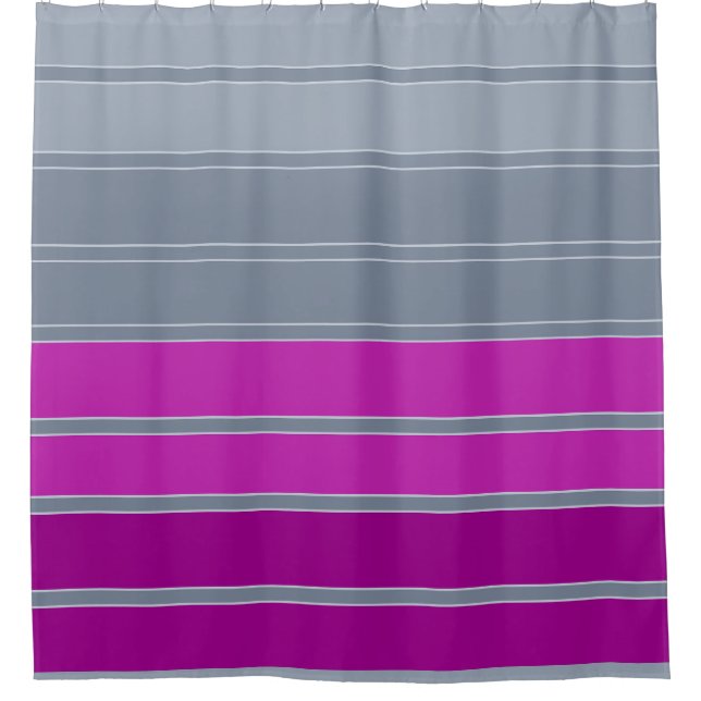 Striped grey purple fashion pattern  shower curtain (Front)