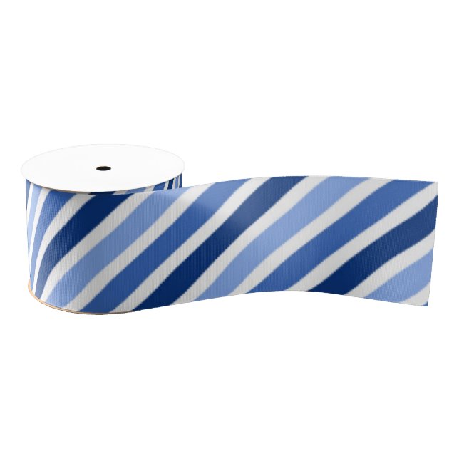 Striped Grosgrain Ribbon:Blue And White Stripes Grosgrain Ribbon (Spool)