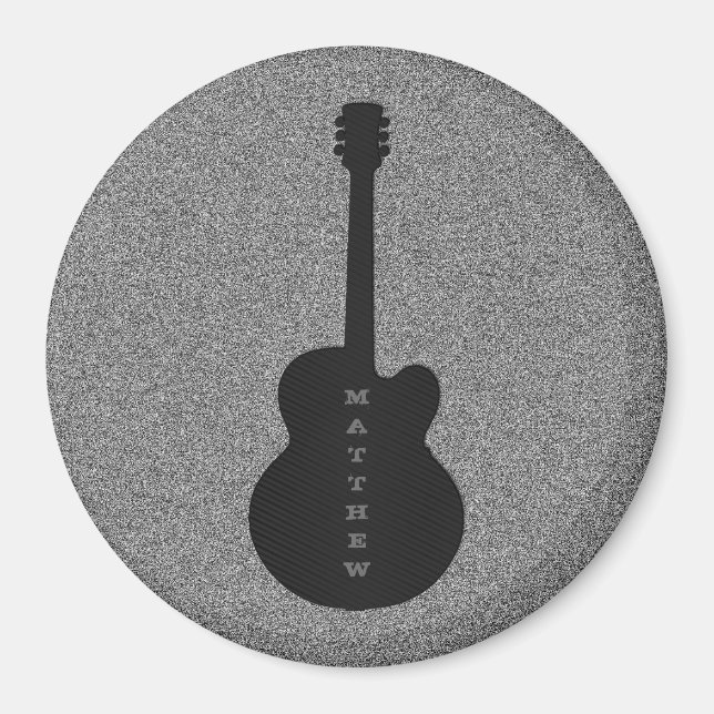 Striped Guitar Magnet, Black Magnet (Front)