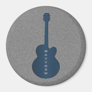 Striped Guitar Magnet, Dark Blue Magnet