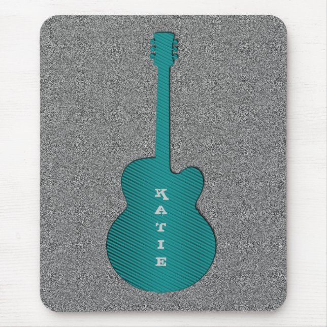 Striped Guitar Mousepad, Turquoise Mouse Pad (Front)