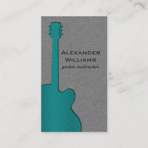 Striped Guitar Music Business Card, Turquoise Card