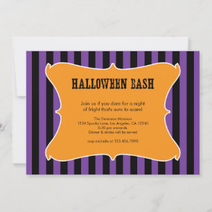 Striped Halloween Party Invitation