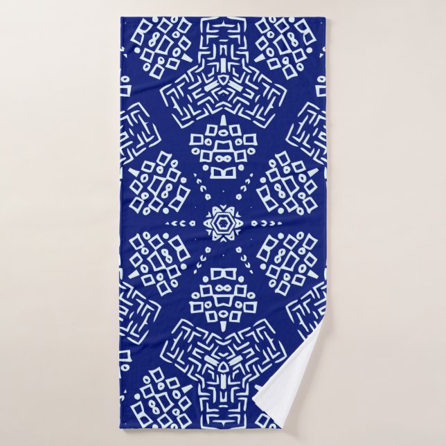Striped hand painted seamless pattern with ethnic  bath towel (Bath Towel)
