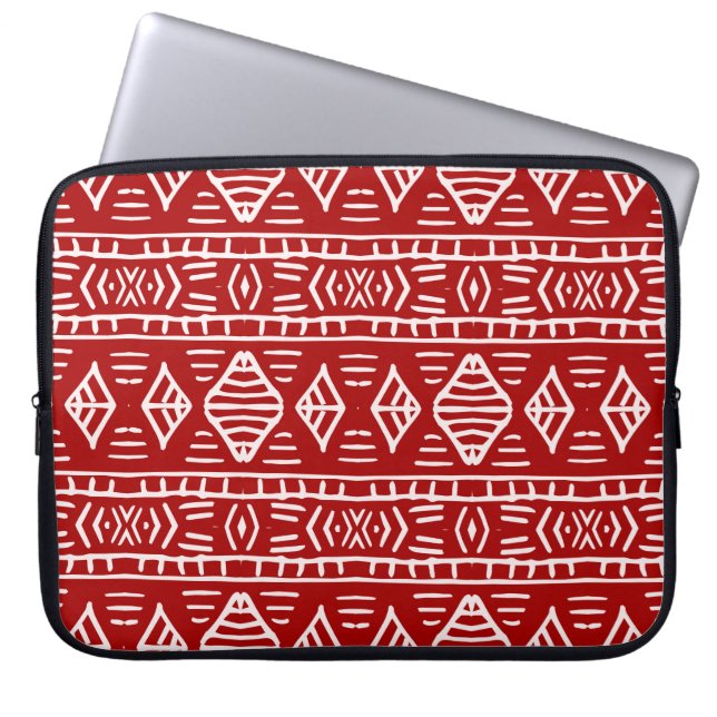 Striped hand painted seamless pattern with ethnic  laptop sleeve (Front)