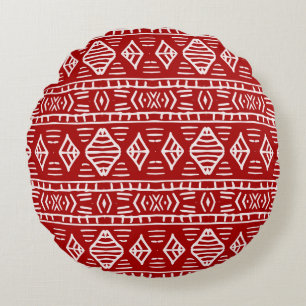 Striped hand painted seamless pattern with ethnic round cushion