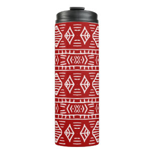 Striped hand painted seamless pattern with ethnic thermal tumbler