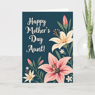 Striped Happy Aunt Day Card