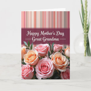 Striped Happy Mothers Day Grandma Card