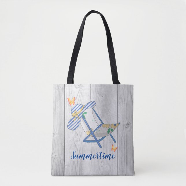 Striped Hat and Summertime Tote Bag (Front)