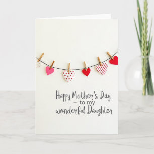 Striped Hearts Mothers Day Card