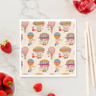 Striped Hot Air Balloons Napkin