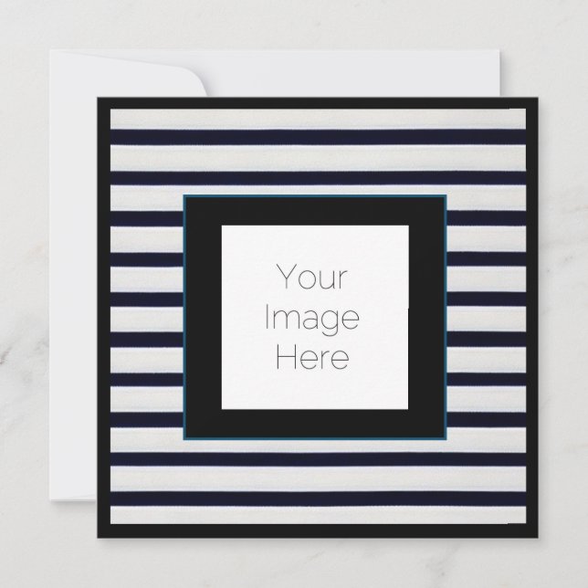 striped Invitation with custom photo and text (Front)