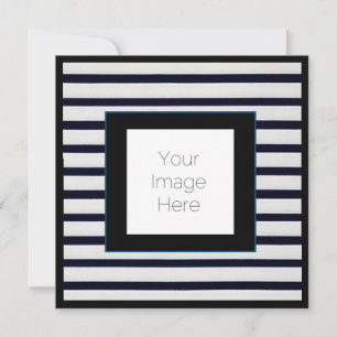 striped Invitation with custom photo and text