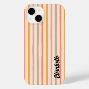 Striped iPhone Case with Name   Custom Phone Case