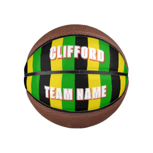 Striped Jamaican Flag Coloured Mini Basketball