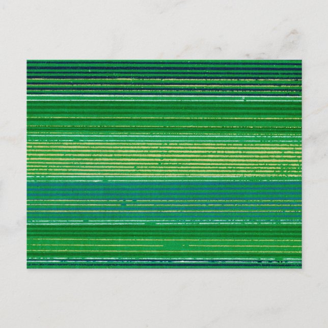 Striped Japanese Woodcut Textile Postcard (Front)