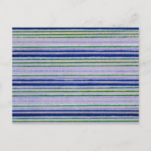 Striped Japanese Woodcut Textile Postcard