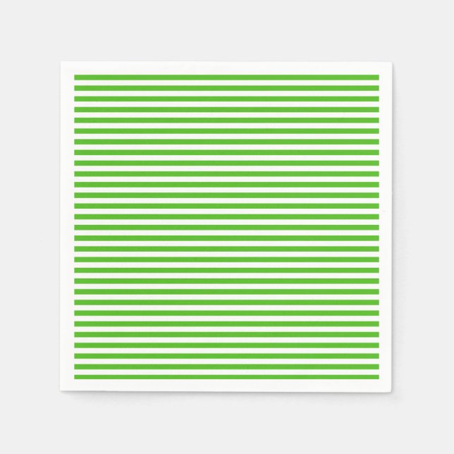 Striped Kelly Green Paper Napkins (Front)