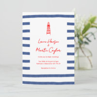 Striped Lighthouse Red Blue East Coast Wedding
