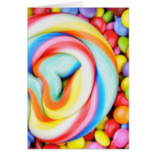 Striped Lollipop And Multicolored Smarties