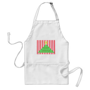 Striped Merry Christmas Tree Standard Apron