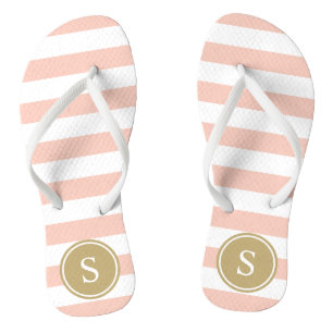 Striped Monogram in Blush Jandals