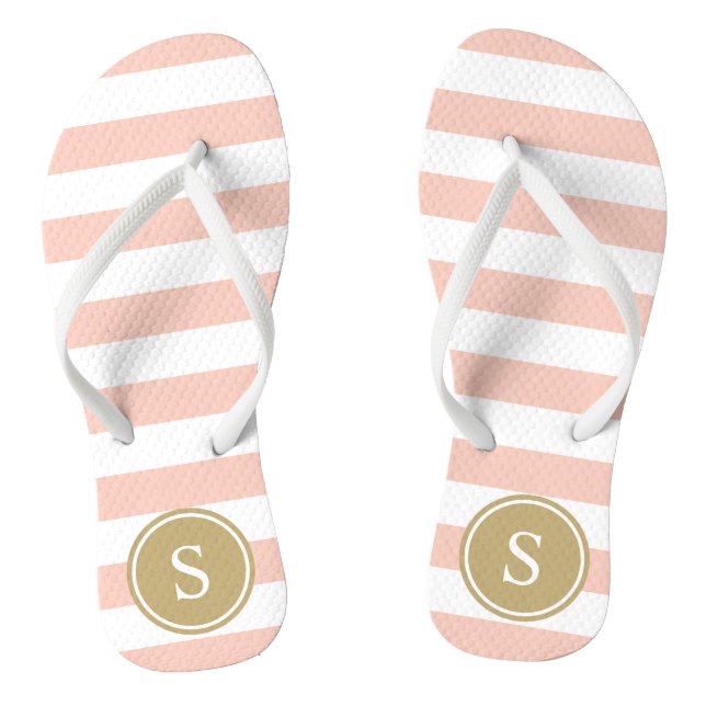 Striped Monogram in Blush Jandals (Footbed)