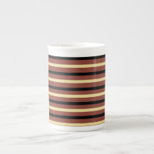 Striped Mug in Black/Beige/Brown
