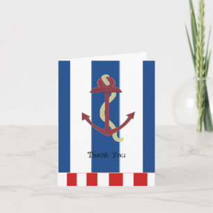 Striped Nautical Thank You Card