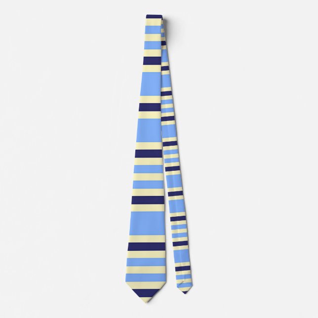 STRIPED NAVY BLUE AND SKY BLUE TIE (Front)