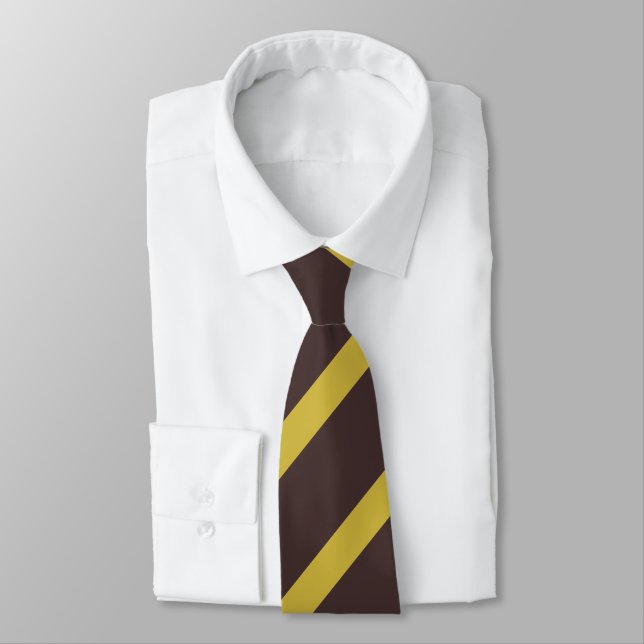 Striped Old Gold Tie (Tied)