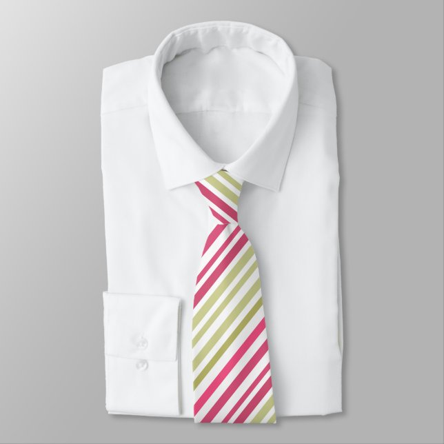 striped olive pink  tie (Tied)