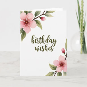 Striped Olive Script Card
