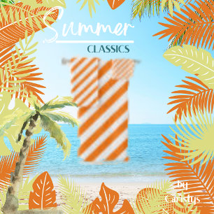 Striped Orange and White Bath Towel Set