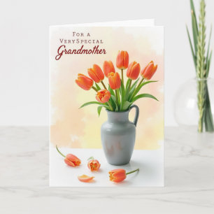 Striped Orange Blossom View Card