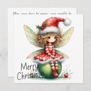 Striped Ornament Fairy – Holiday Card