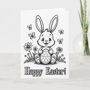 Striped Ovoid Bunny Joy Card