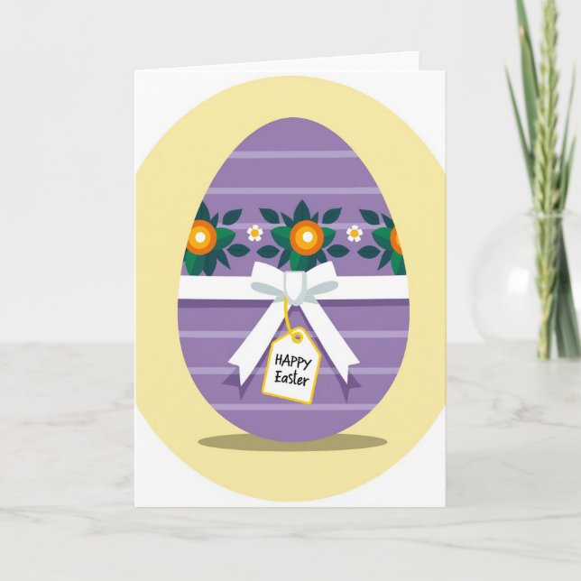 Striped Ovoid Floral Pattern Card (Front)