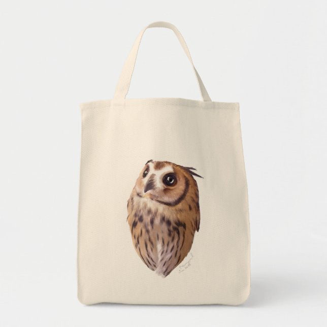 Striped owl Shopping Tote Bag (Front)