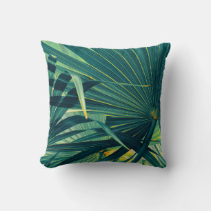 Striped Palm Leaf Toned Texture Cushion