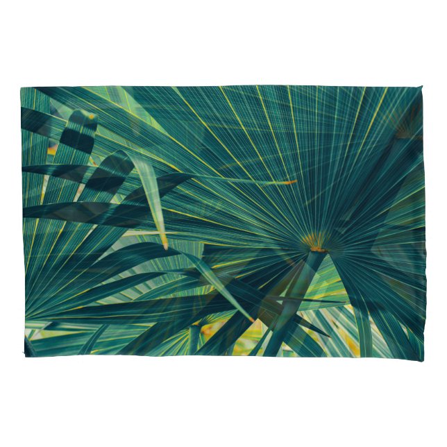Striped Palm Leaf Toned Texture Pillowcase (Front)