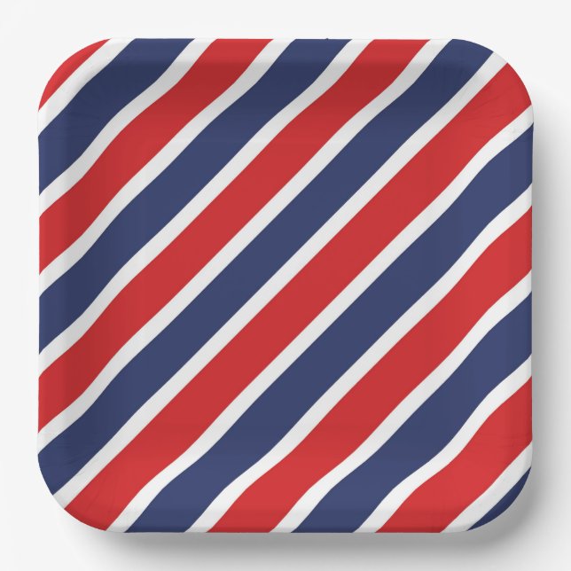 Striped Paper Plate (Front)