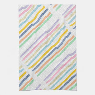 Striped Pastels Tea Towel