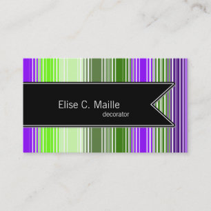 Striped Pattern Black Ribbon Business Card