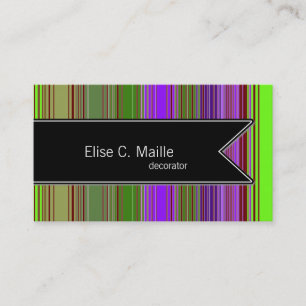 Striped Pattern Black Ribbon Business Card